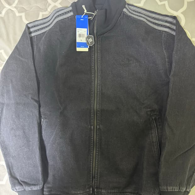 아디다스 아디컬러 데님 파이어버드 트랙탑 트루블랙