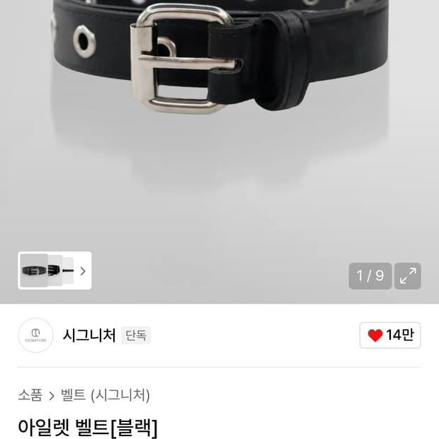 시그니처 아일렛 벨트