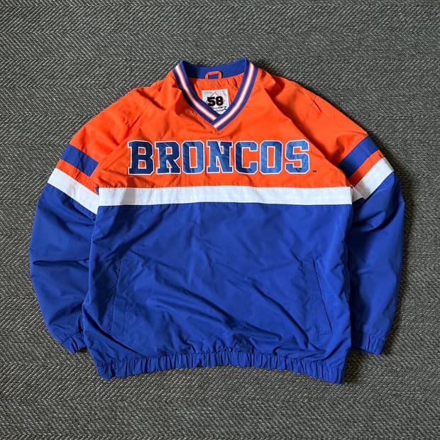 58 SPORTS 덴버 브롱코스 빈티지 웜업 풀오버 (105-110)