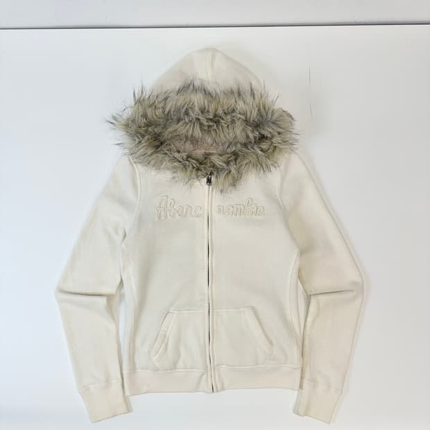 아베크롬비 웜화이트 울프죠 후드집업 M