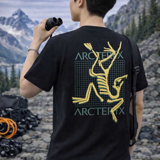 🧢 Arc’teryx 아크테릭스 스켈레톤 그래픽 반팔 티셔츠 (블랙)