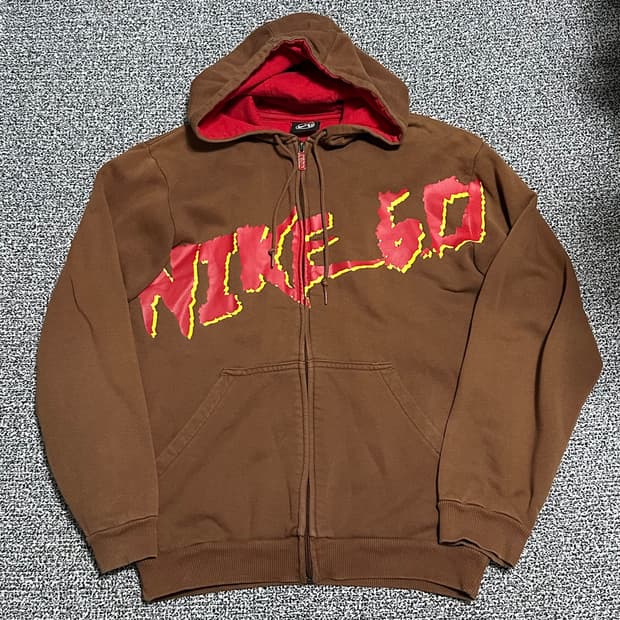 (100) 나이키 6.0 올드스쿨 브라운 후드집업