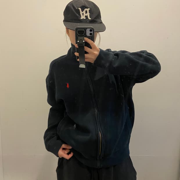 폴로랄프로렌 레드포니 코튼 블랙 니트집업