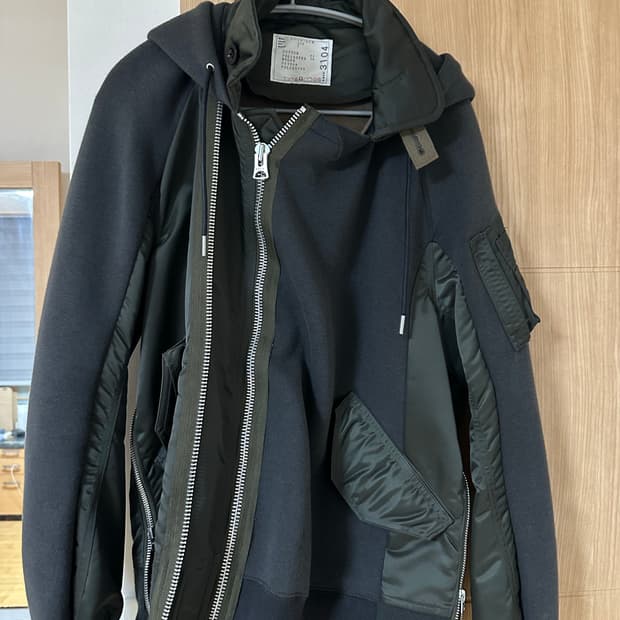 사카이 ma-1 믹스 스펀지 후드집업