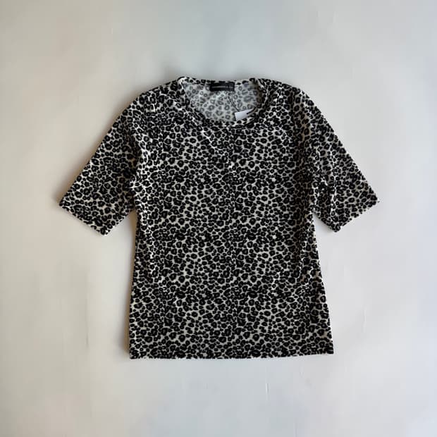 Leopard Velvet Half-Sleeve Top