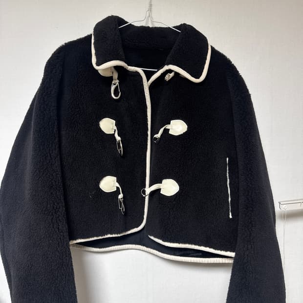 누아르나인 떡볶이코트 블랙 아우터