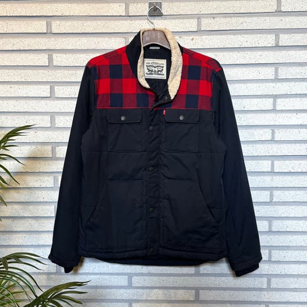 LEVI'S 리바이스 우즈맨 트러커 푸퍼자켓 퀼팅안감 체크패턴 디테일