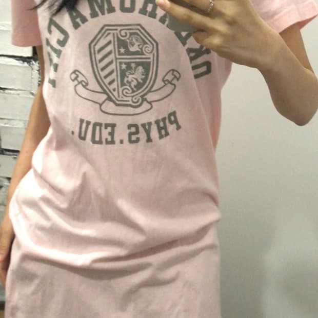 챔피온 핑크 롱티셔츠