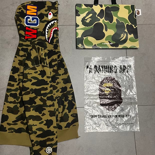 베이프 녹계 샤크 후드집업