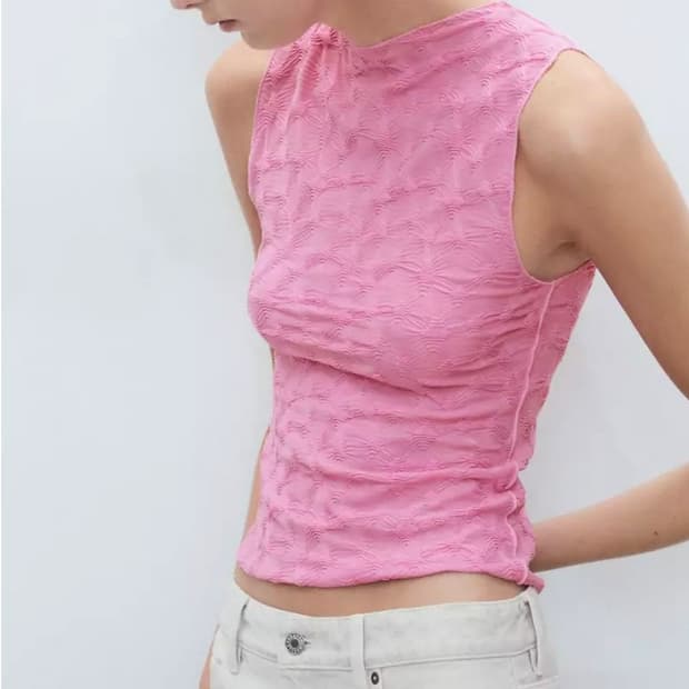 Mango vintage flower fitted top