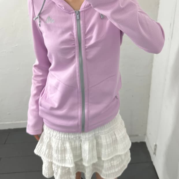 adidas pink shirring jersey