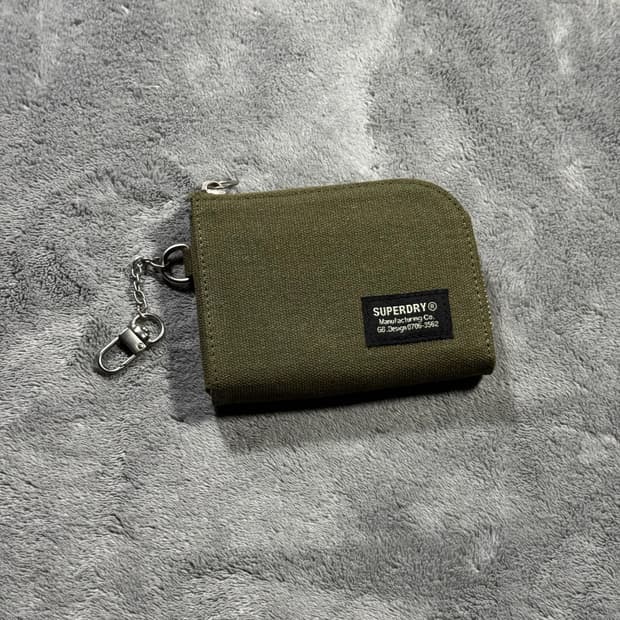 슈퍼드라이 카키 코튼 지갑