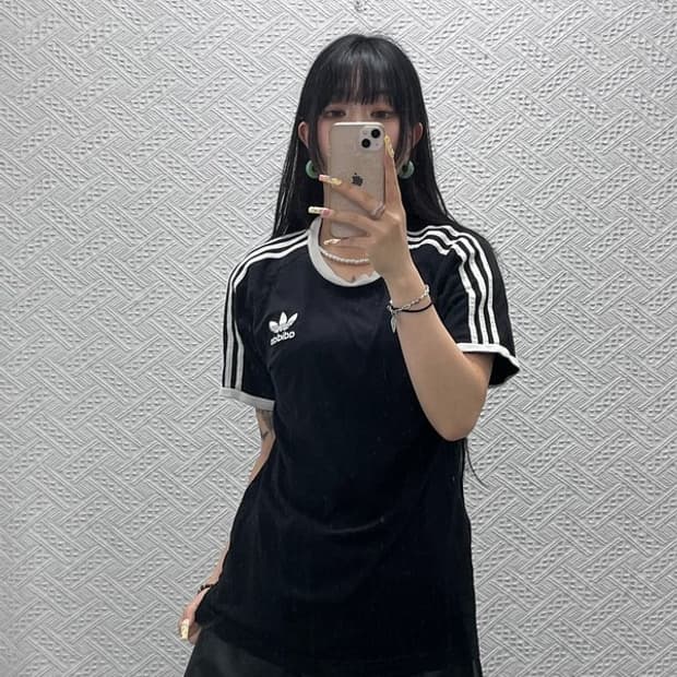 아디다스 아디컬러 캐주얼 클래식 삼선 반팔티 S C14035