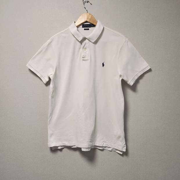 [L] 폴로 랄프로렌 화이트 반팔 카라티