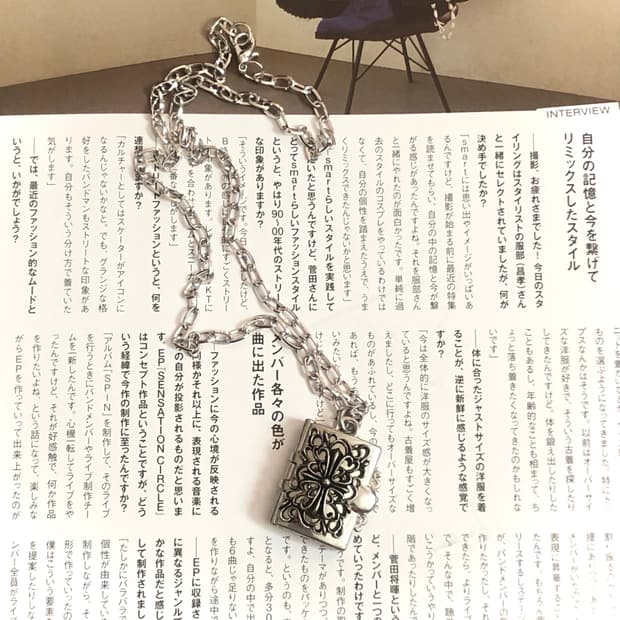 빈티지 실버 열리는 펜던트 목걸이 오리엔탈 갸루 펑크 긱시크