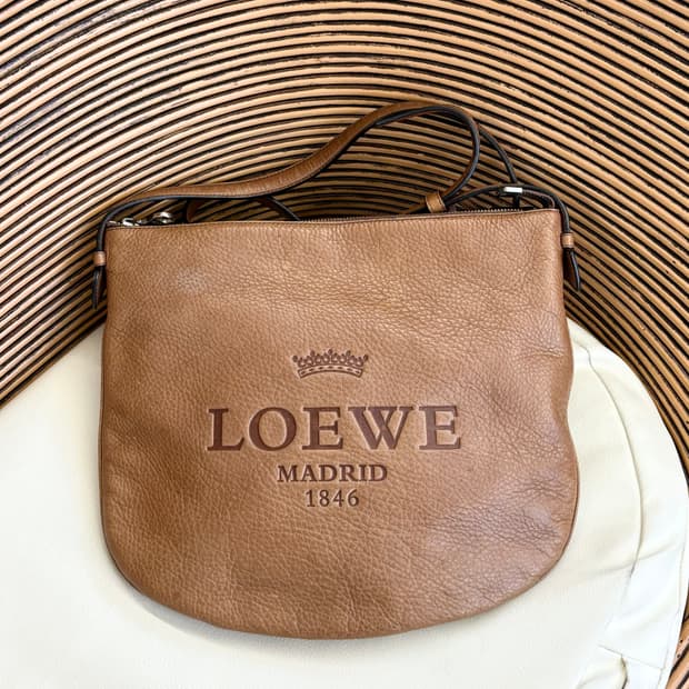 로에버 헤리티지 브라운 레더 숄더백