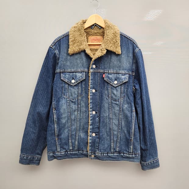 리바이스 쉐르파 안감 퍼 타입쓰리 데님 자켓 청자켓