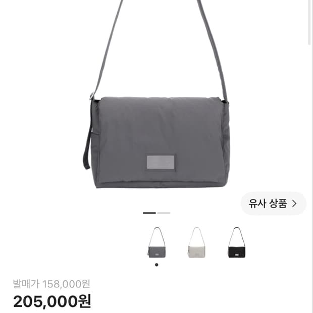 마뗑킴 빅 패딩 메신저 백 차콜