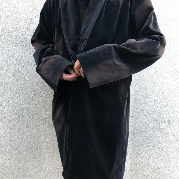 꼼데가르송 블랙 15aw 블리치 벨벳 코트