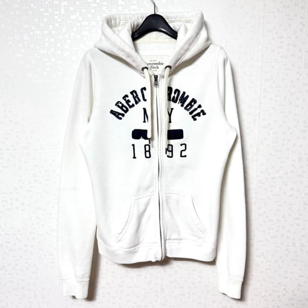 🤍아베크롬비 빅로고 화이트 후드집업🤍