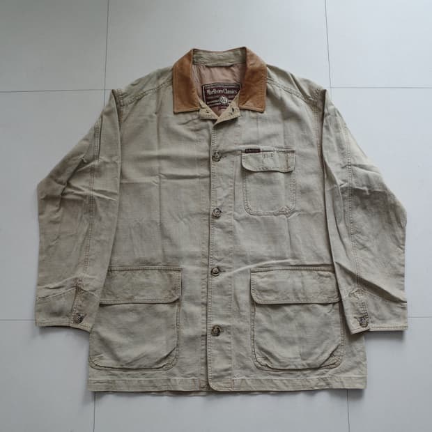 90s 말보로 클래식 빈티지 레더카라 헌팅 초어 자켓 XXL