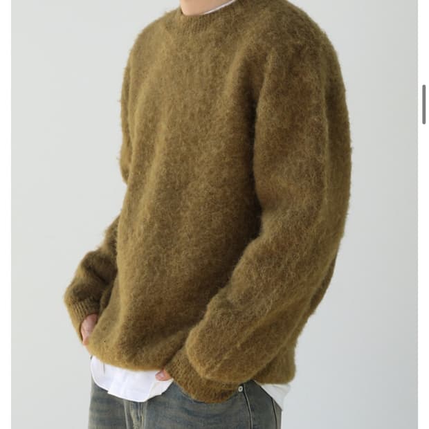 모헤어 헤비 오버핏 라운드 니트 free 머스타트