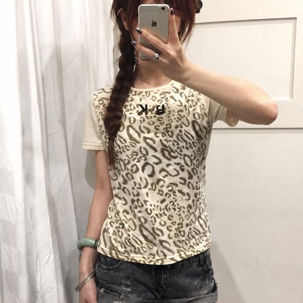 Krizia 크리지아 갸루 펑크 레오파드 반팔