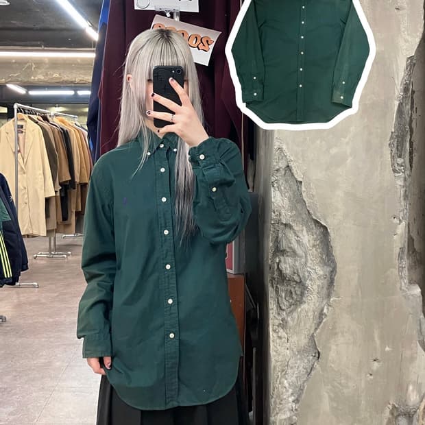 폴로 랄프로렌 셔츠 딥그린 M  #csz3525