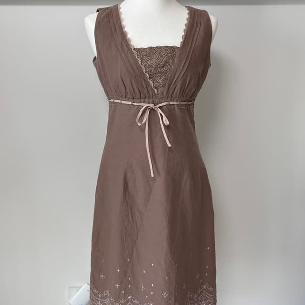 Emilyan 브라운핑크 원피스