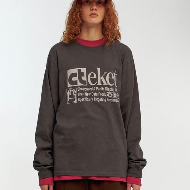 테켓 Plan L/S Tee Charcoal