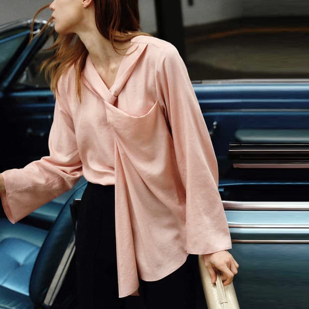 허앤쉬(her&she) 트위스트 레이어 블라우스 프리사이즈 새상품 