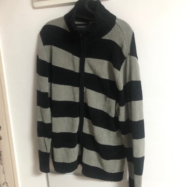 빈티지 스트라이프 니트 집업 자켓 펑크 y2k