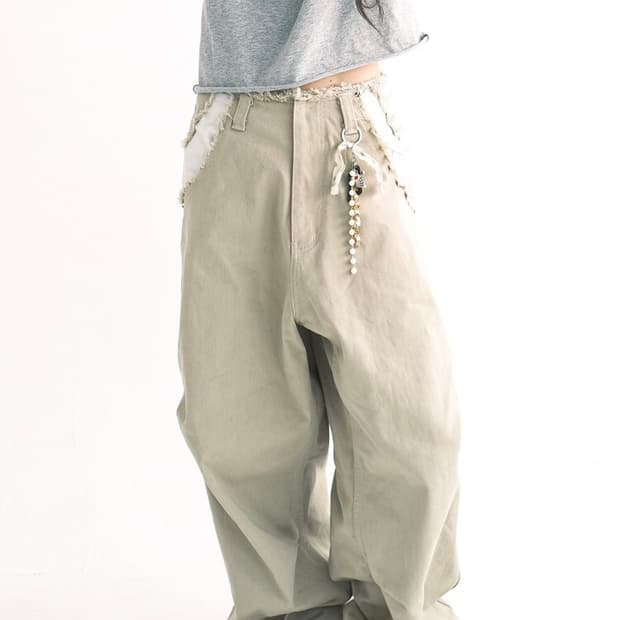 샵페어리 cut-off cotton maxi pants