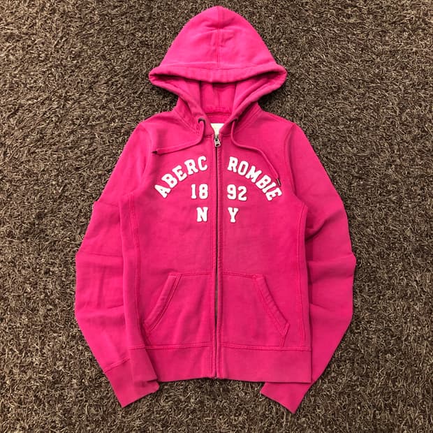 S 아베크롬비 핑크 딱붙 후드집업