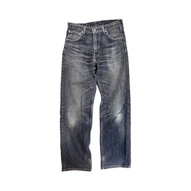 (M) 리바이스 JPN 인디고 워싱 데미지 스트레이트 데님팬츠 BD-01