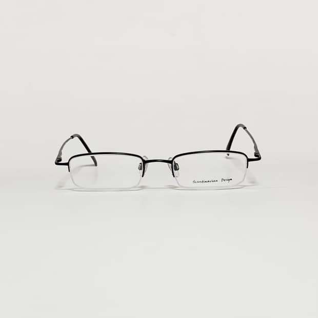 908 데드스탁 빈티지안경 Y2K 슬림 직사각 메탈 반무테 픽키