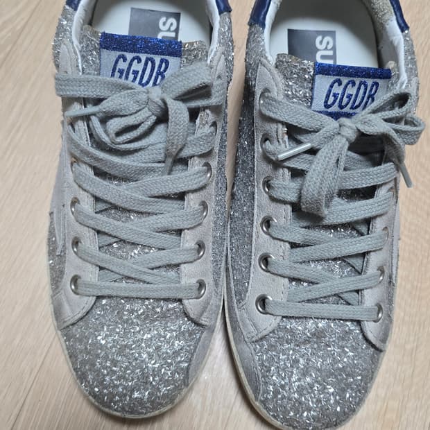 골든구스 슈퍼스타 실버글리터 아이스스타 블루탭 35