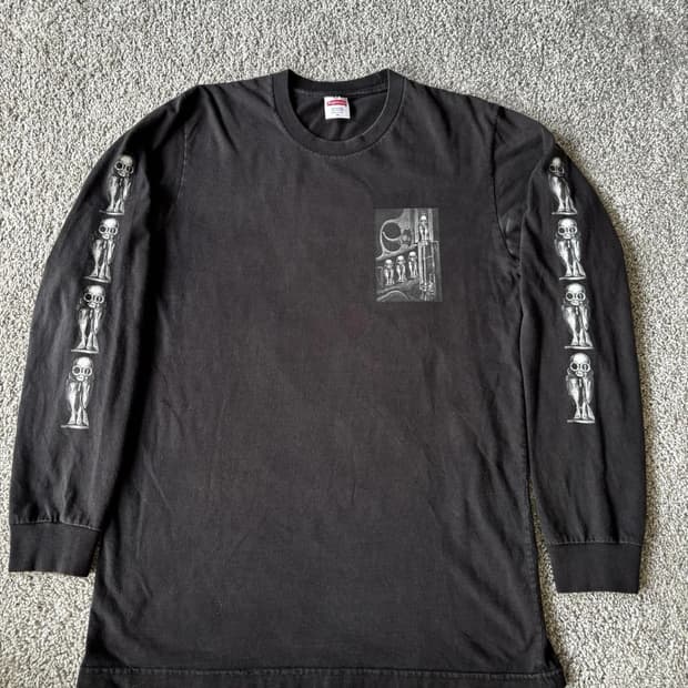 FW14 레어 슈프림 H.R 기거 롱슬리브 티셔츠 블랙 M