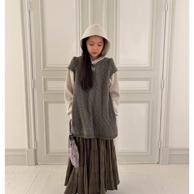WEIRD DROP TOP DRESS KHAKI CHARCOAL