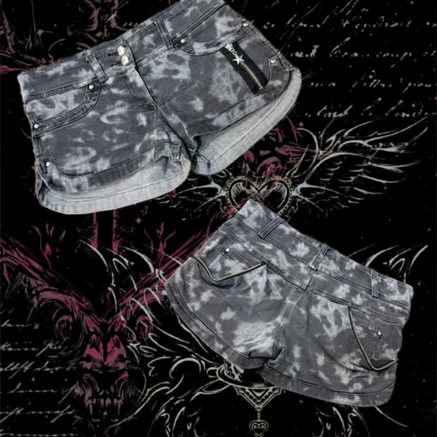 Y2K tiedye star zipper detail short pant
