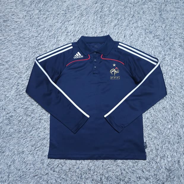 아디다스)100 남자 프랑스국대 유니폼 긴팔카라티 / 왕눈이샵