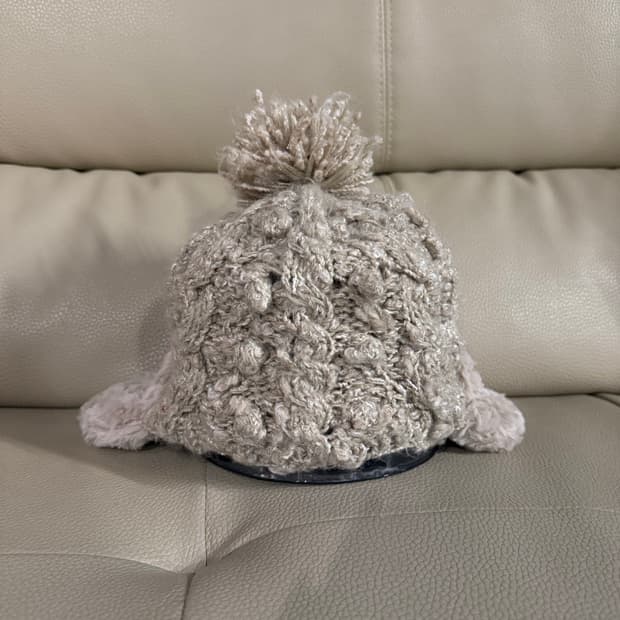 earflap pompom knit beanie