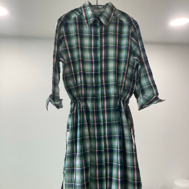 일본 빈티지 레이어드 원피스 롱셔츠