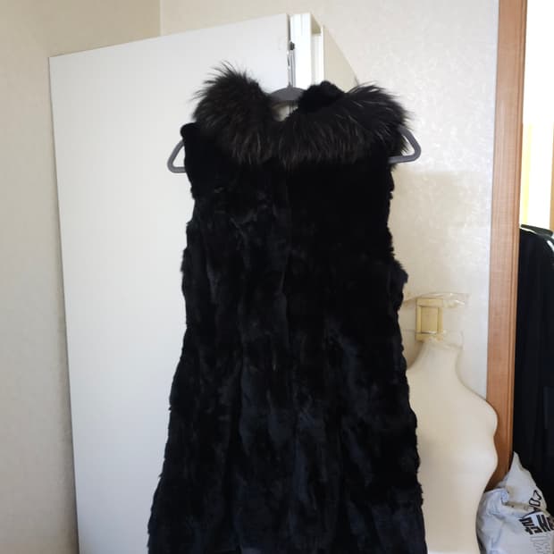 루나코어스 라쿤퍼 토끼털 롱 베스트