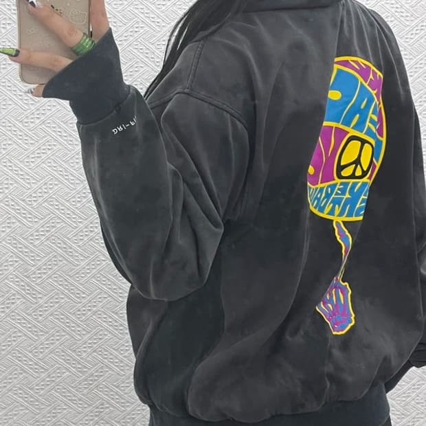 나이키 하드우드 다이 풀오버 키치 프린팅 후드티 XL C08607