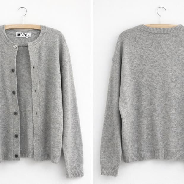 RECOVER 회색 니트 가디건