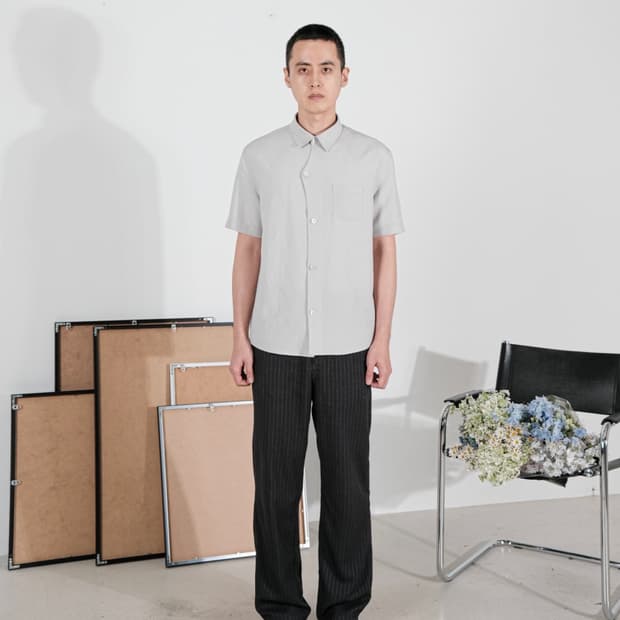 Curated parade island box shirt grey 48