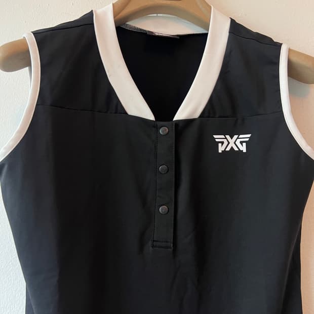 PXG 여성 블랙 골프티셔츠 민소매티셔츠