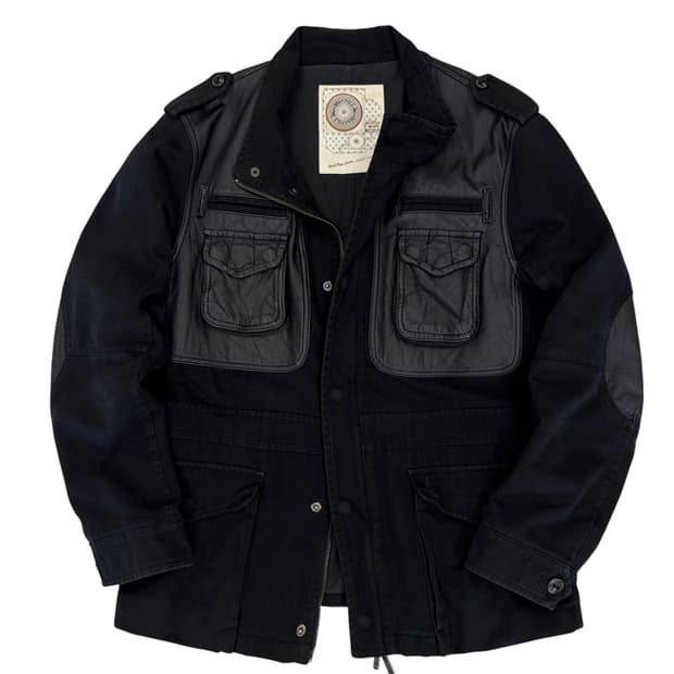 빈폴 코튼 소가죽자켓 블랙 (XL)