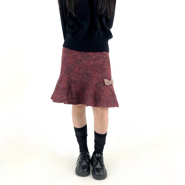 2 Side Ribbon A-line Mini Skirt 